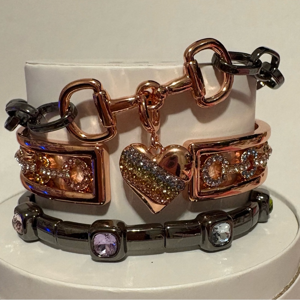 Spring stacks Rose Gold and hematite “Kaleidoscope-Heart Stack”